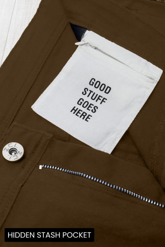 Vortex Cargo Stacked Denim (Brown) - Zamage