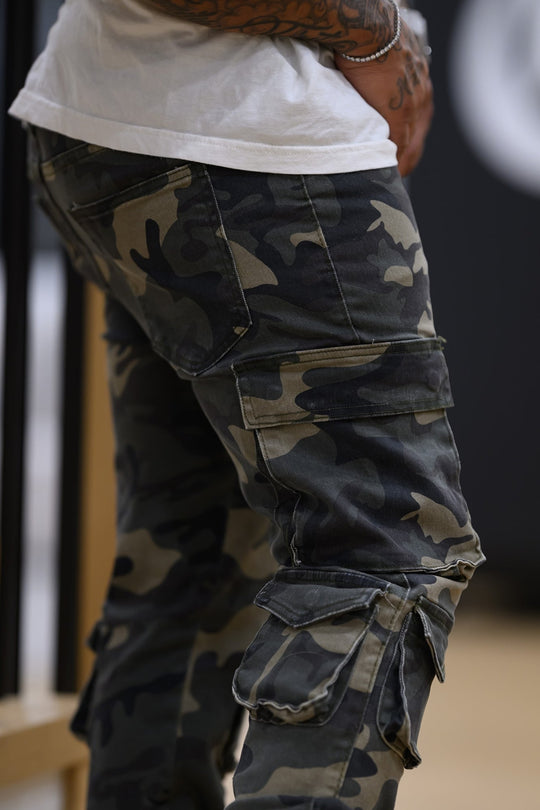 Vortex Cargo Stacked Denim (Camo) - Zamage