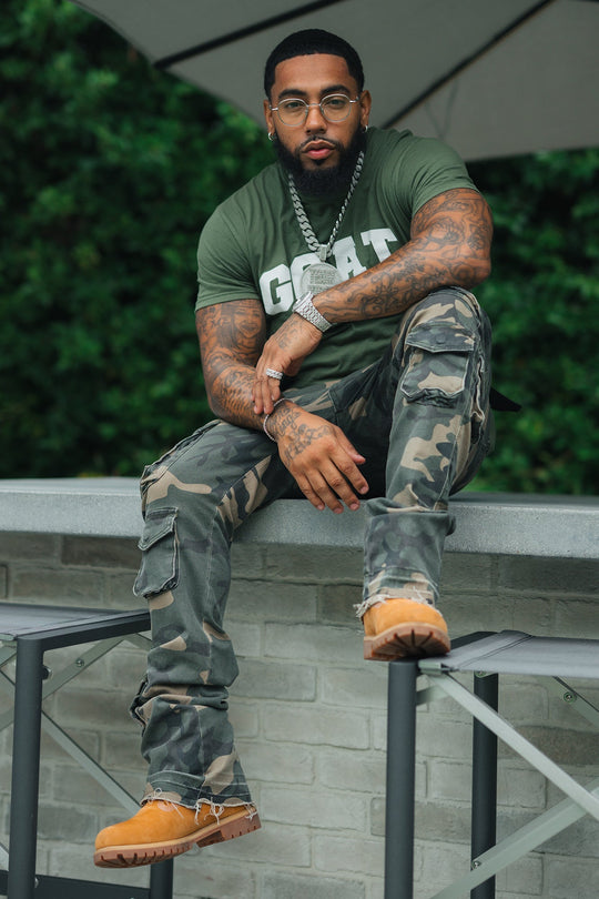 Vortex Cargo Stacked Denim (Camo) - Zamage