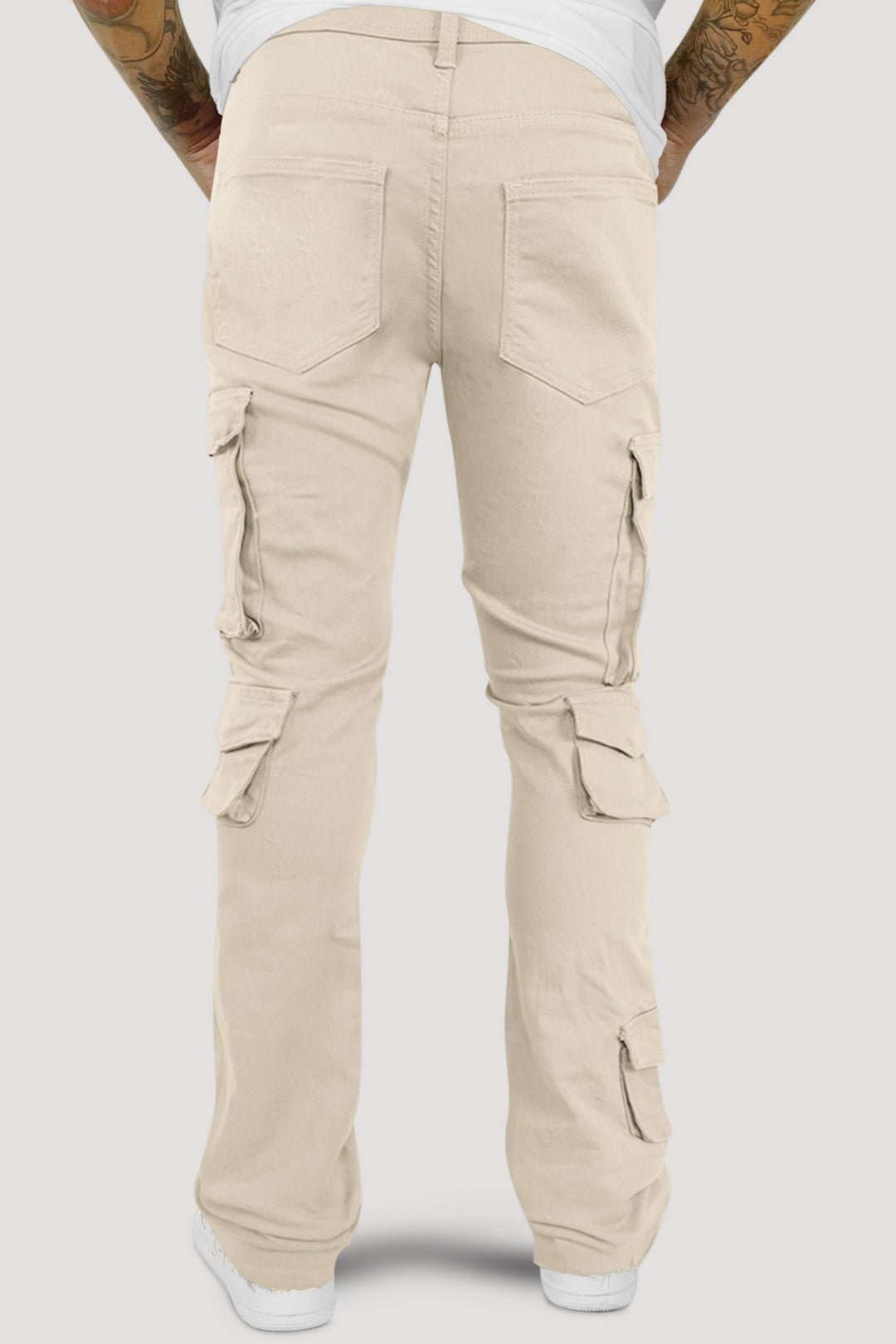 Vortex Cargo Stacked Denim (Grey) - Zamage