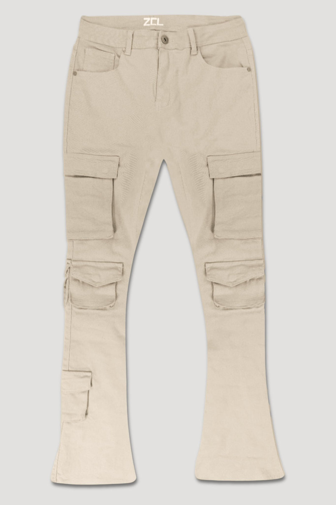Vortex Cargo Stacked Denim (Grey) - Zamage