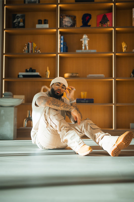 Vortex Cargo Stacked Denim (Grey) - Zamage