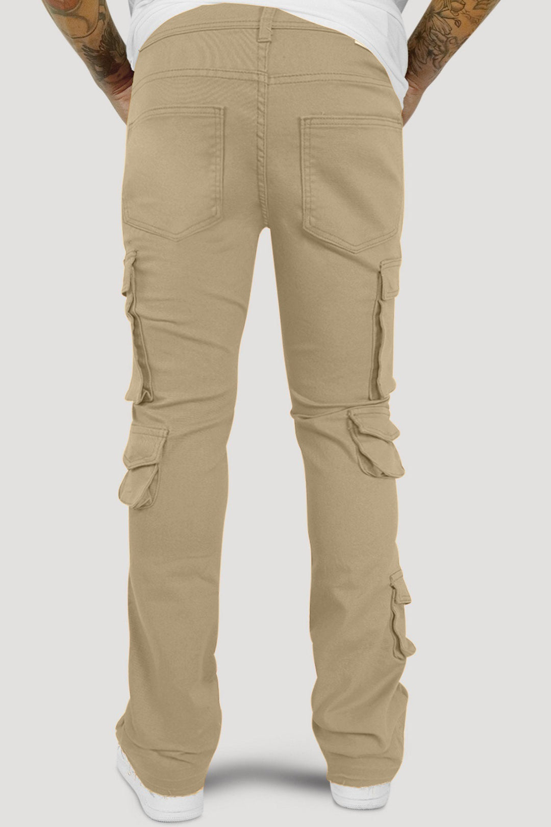 Vortex Cargo Stacked Denim (Khaki) - Zamage