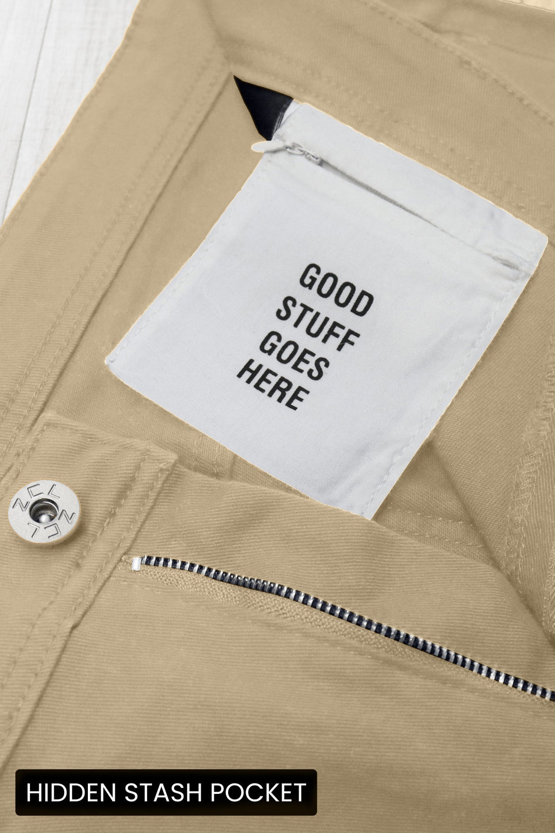 Vortex Cargo Stacked Denim (Khaki) - Zamage