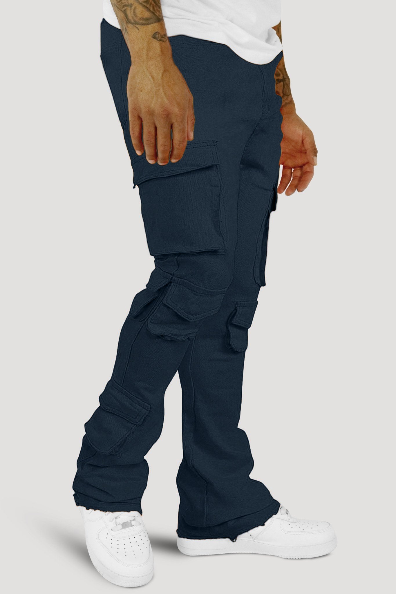 Vortex Cargo Stacked Denim (Black) – Zamage