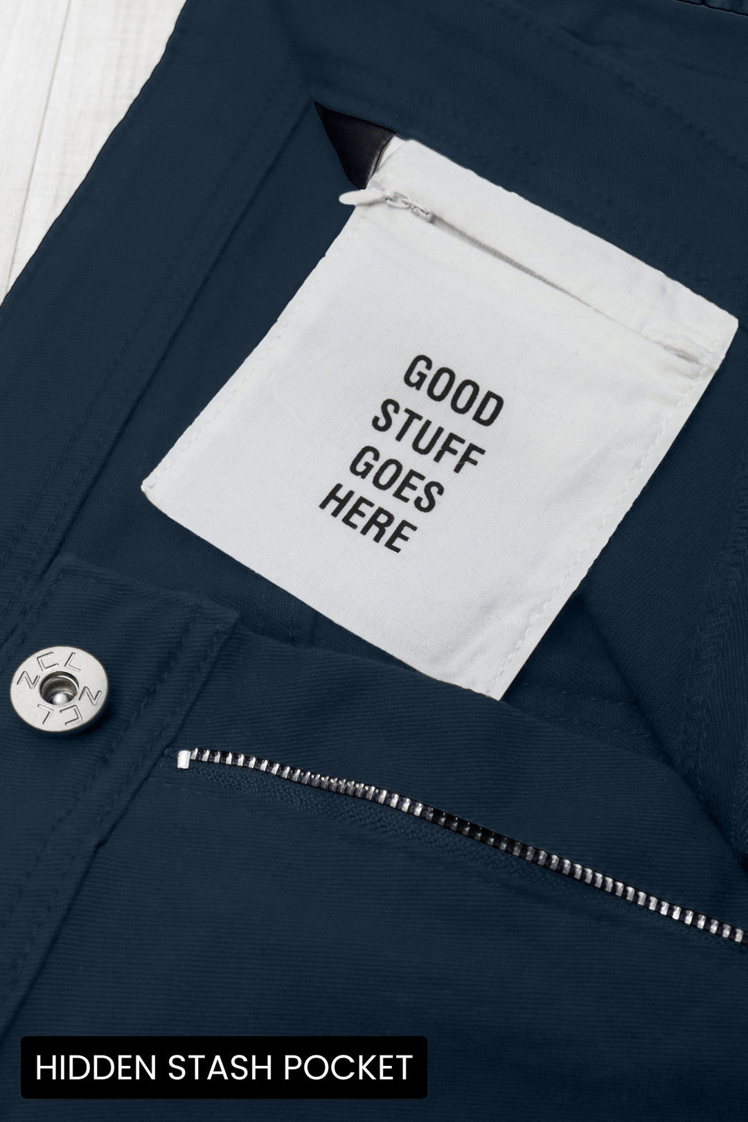 Vortex Cargo Stacked Denim (Navy) - Zamage