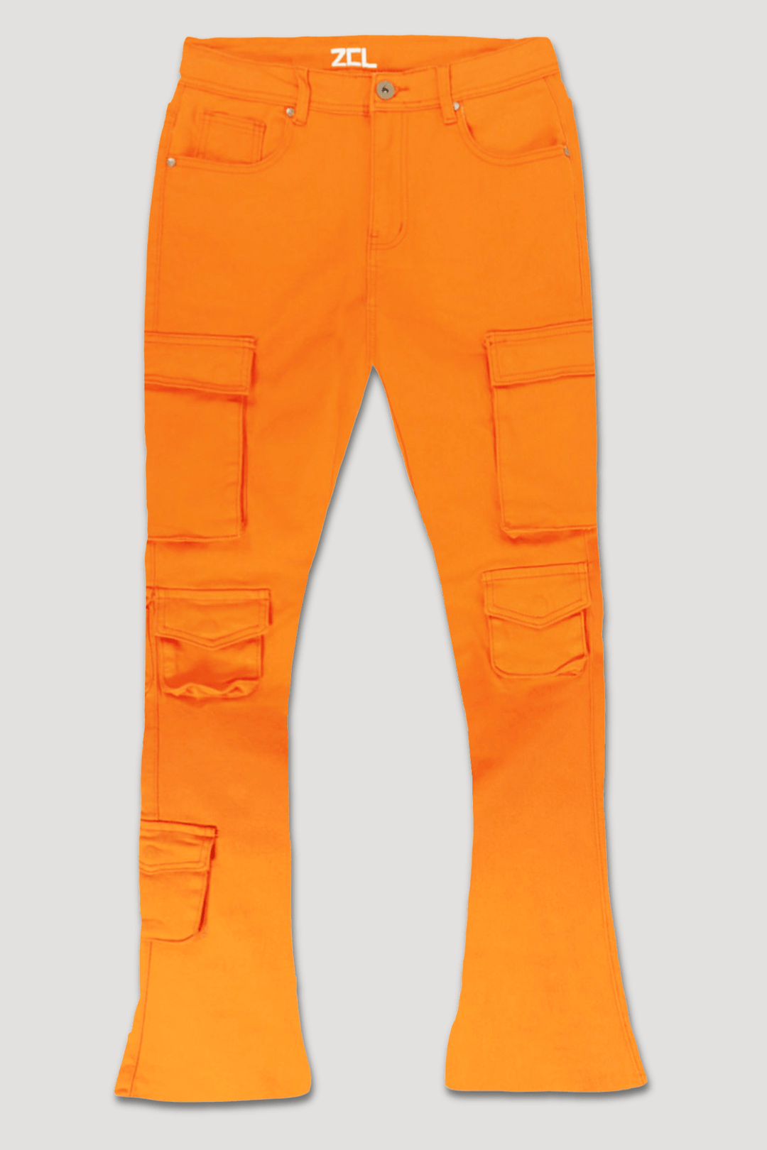 Vortex Cargo Stacked Denim (Orange) - Zamage