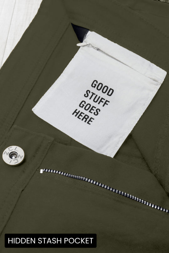 Vortex Cargo Stacked Denim (Olive) - Zamage