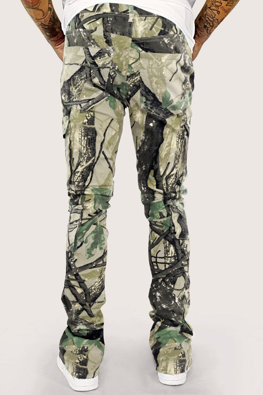 Vortex Cargo Stacked Denim (Woodland Camo) - Zamage