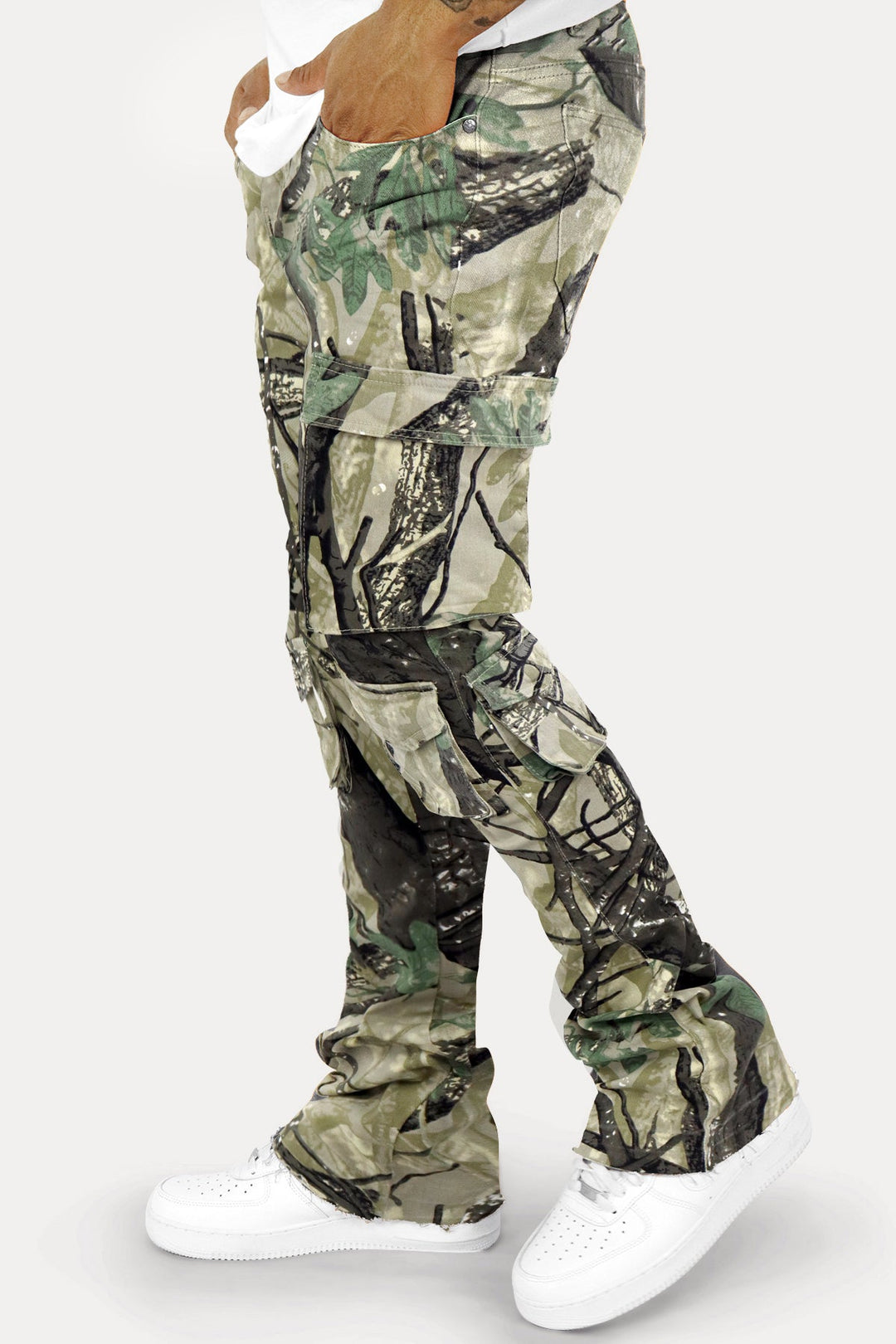 Vortex Cargo Stacked Denim (Woodland Camo) - Zamage