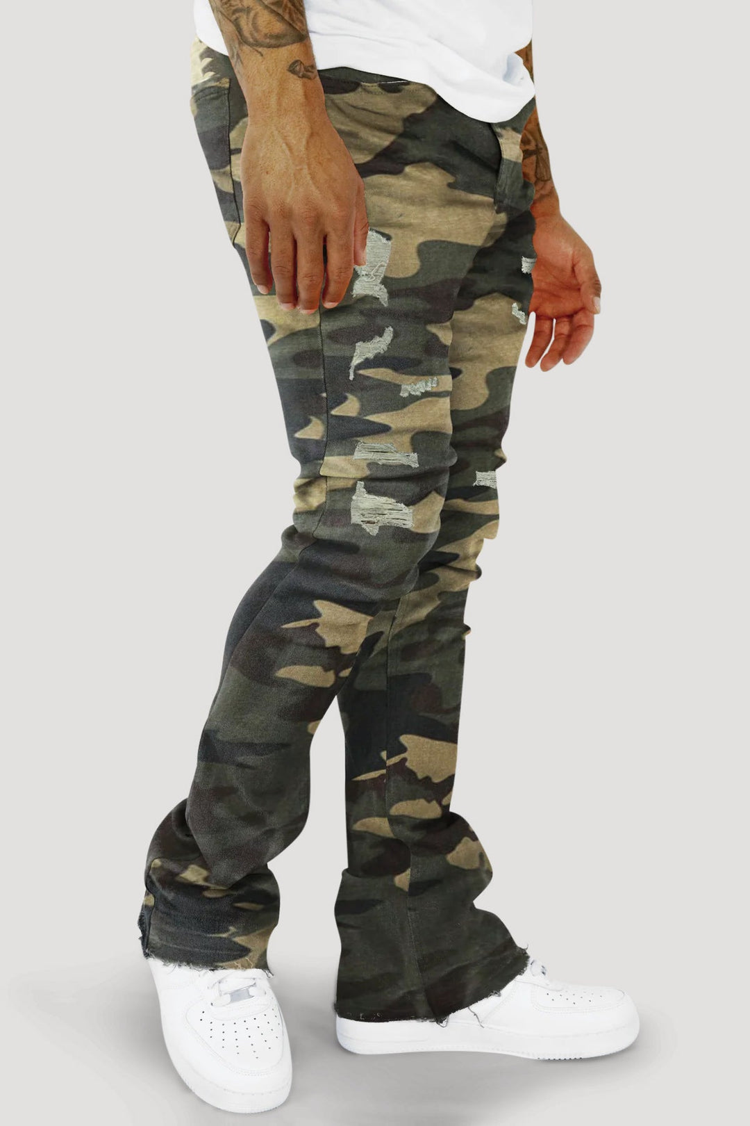 Vortex Ripped Stacked Denim (Camo) - Zamage
