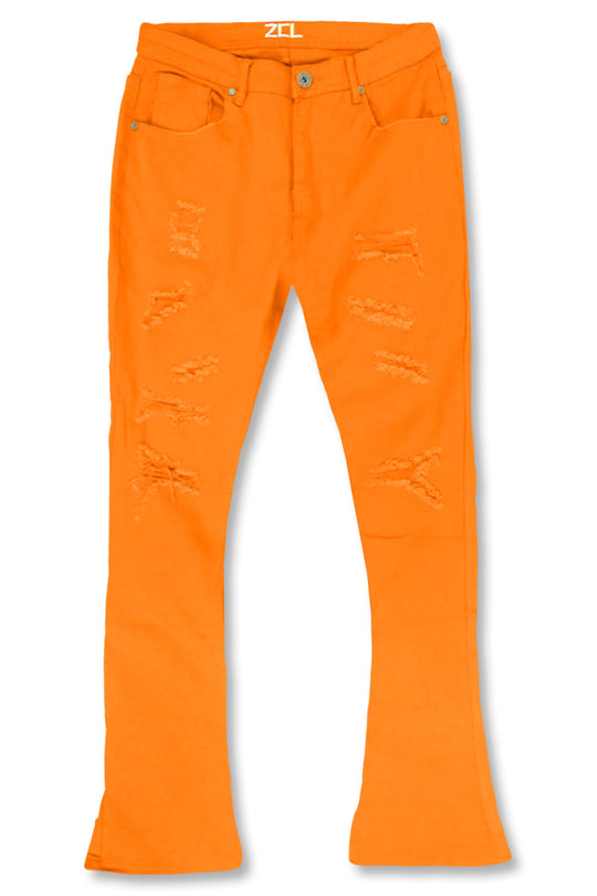 Vortex Ripped Stacked Denim (Orange) - Zamage