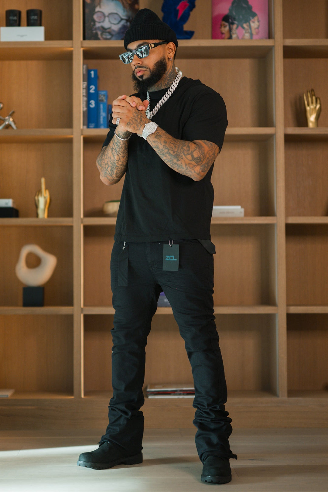 Vortex Stacked Denim Black and White Bundle - Zamage