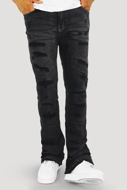Vortex Stacked Denim (Black Bleach Wash) - Zamage