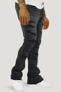 Vortex Stacked Denim (Black Bleach Wash) - Zamage