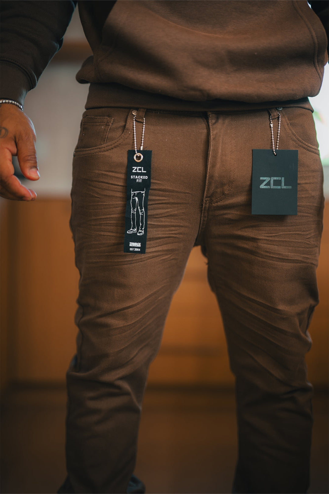 Vortex Stacked Denim (Brown) - Zamage