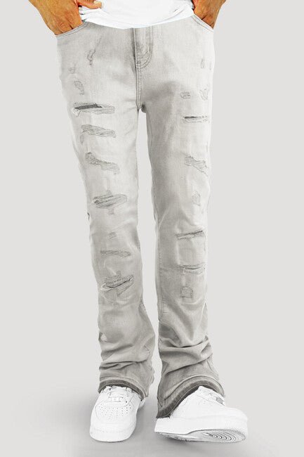 Vortex Stacked Denim (Grey Bleach Wash) - Zamage