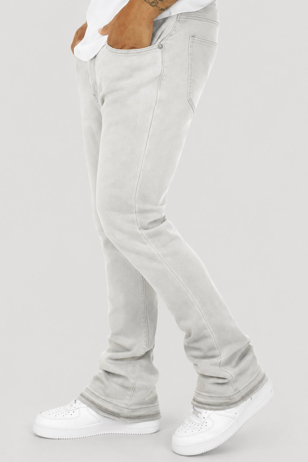 Vortex Stacked Denim (Grey Bleach Wash) - Zamage