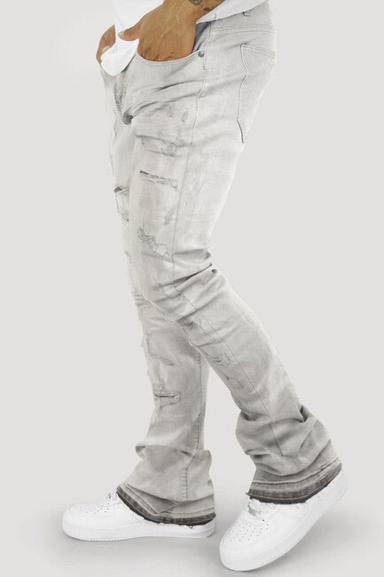 Vortex Stacked Denim (Grey Bleach Wash) - Zamage