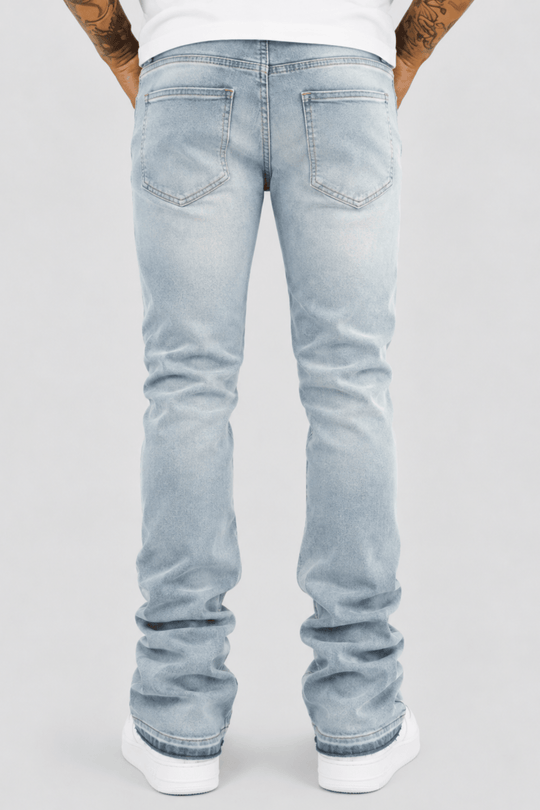 Vortex Stacked Denim Jeans (Blue Wash) - Zamage