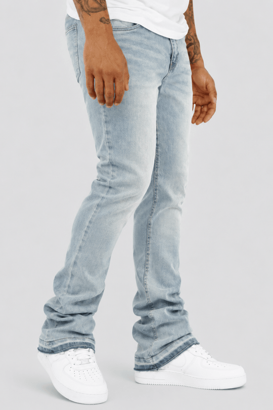 Vortex Stacked Denim Jeans (Blue Wash) - Zamage