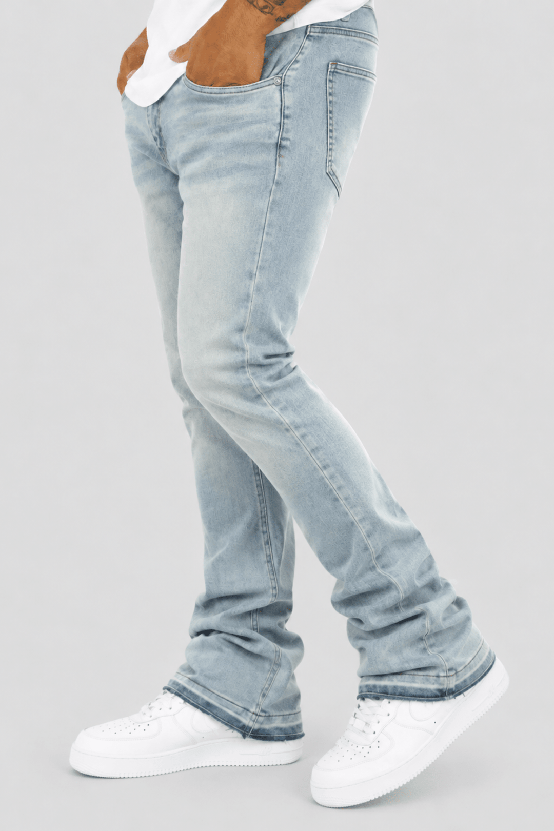 Vortex Stacked Denim Jeans (Blue Wash) - Zamage