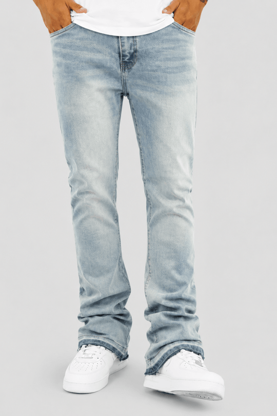Vortex Stacked Denim Jeans (Blue Wash) - Zamage