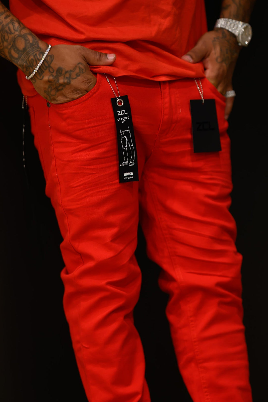 Vortex Stacked Denim Orange &amp; Red (Bundle) - Zamage