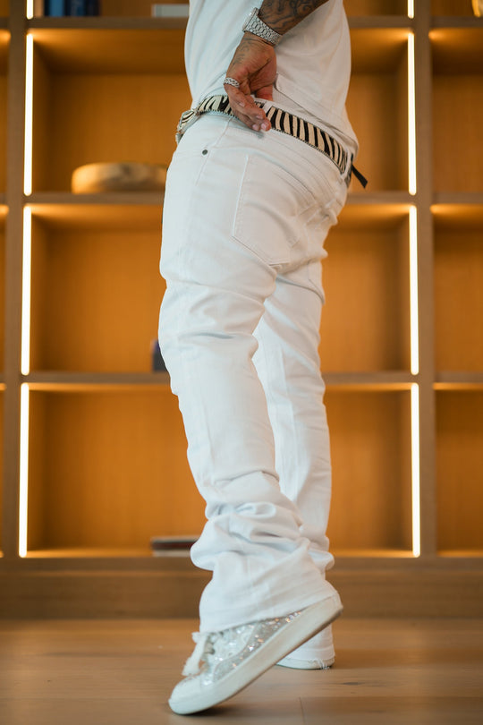 Vortex Stacked Denim (White) - Zamage
