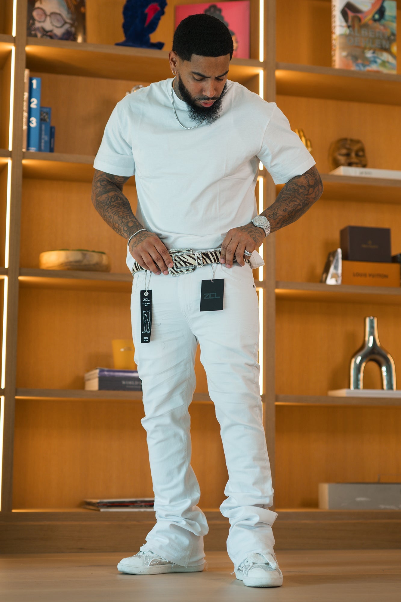 Vortex Stacked Denim (White) – Zamage