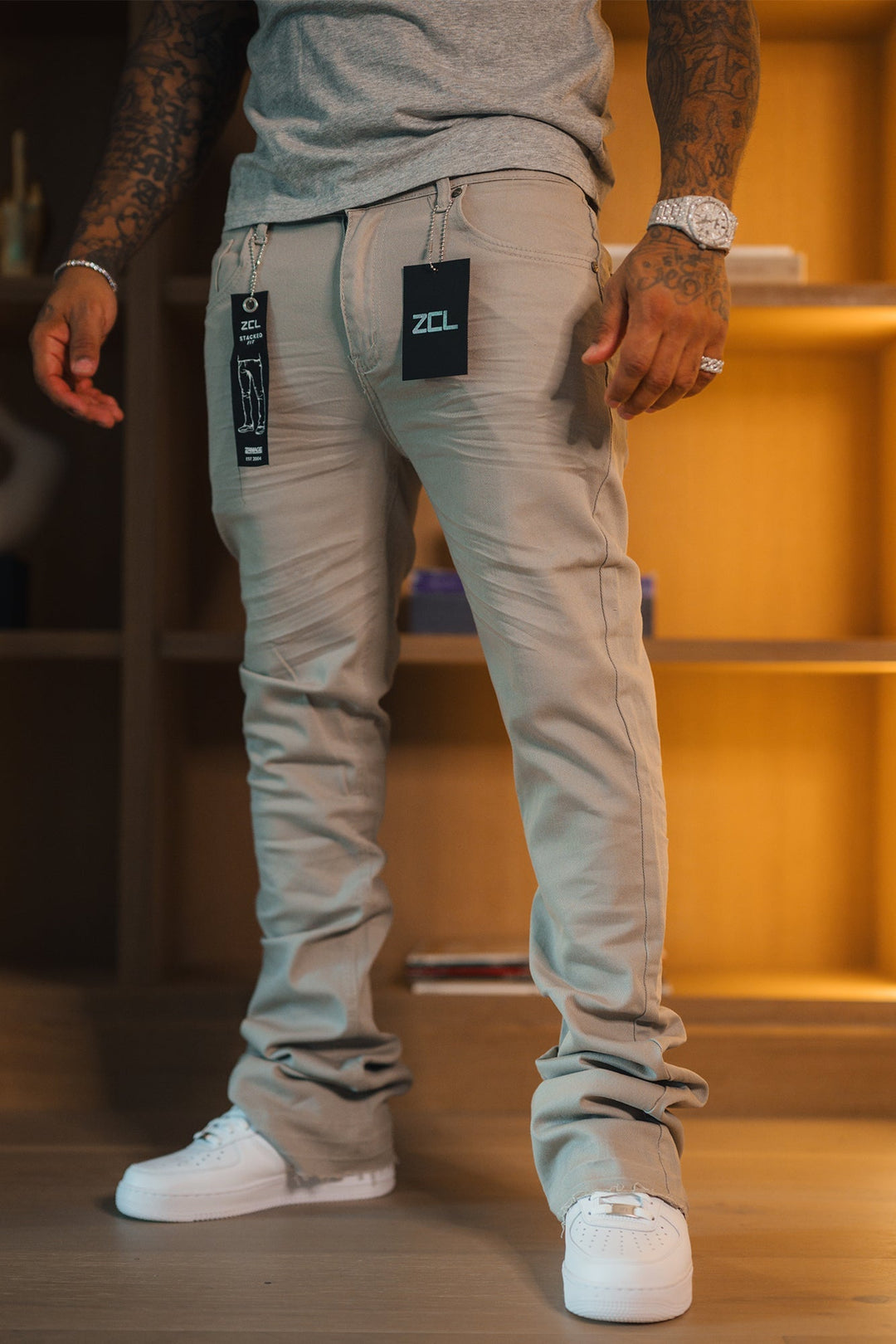 Vortex Stacked Denim White &amp; Grey (Bundle) - Zamage