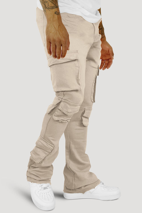 Vortex Cargo Stash Pocket Denim (Tan Grey) - Zamage