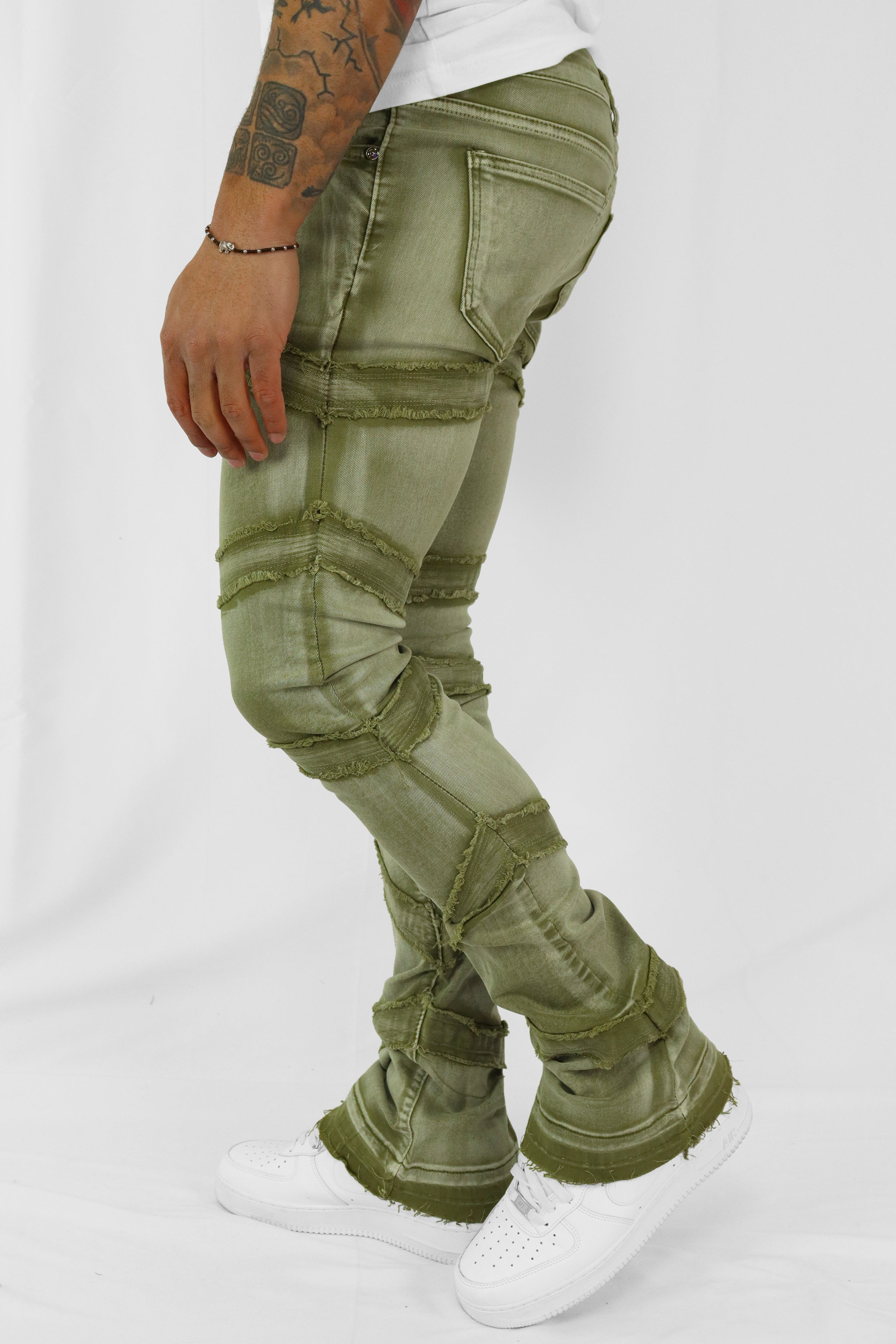 Details 166+ green denim jeans best