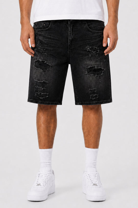 Torn Revival Shorts (Black Wash) (M7615D)