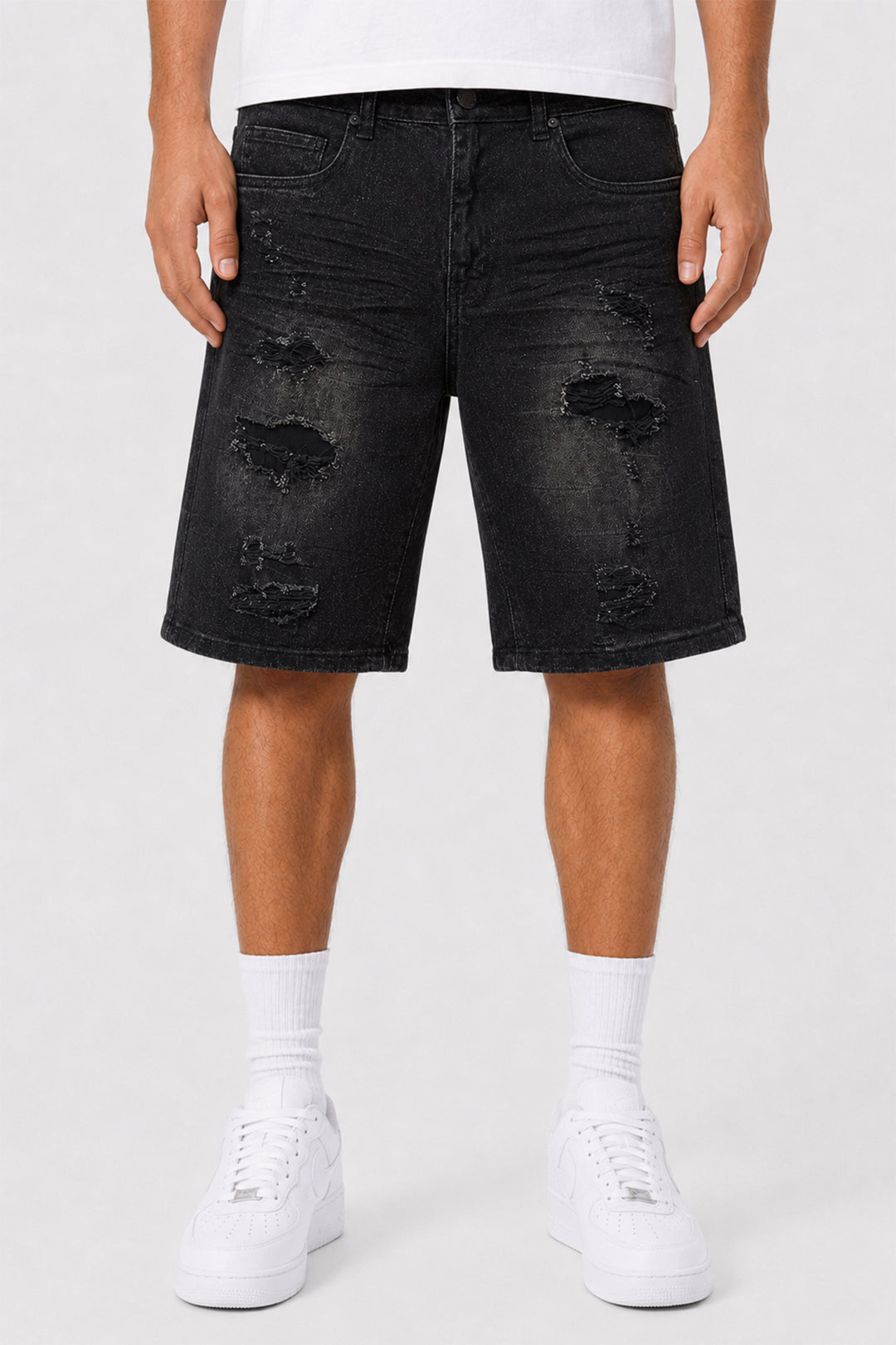 Recrafted Black Shorts (Black Wash) (M7617D)