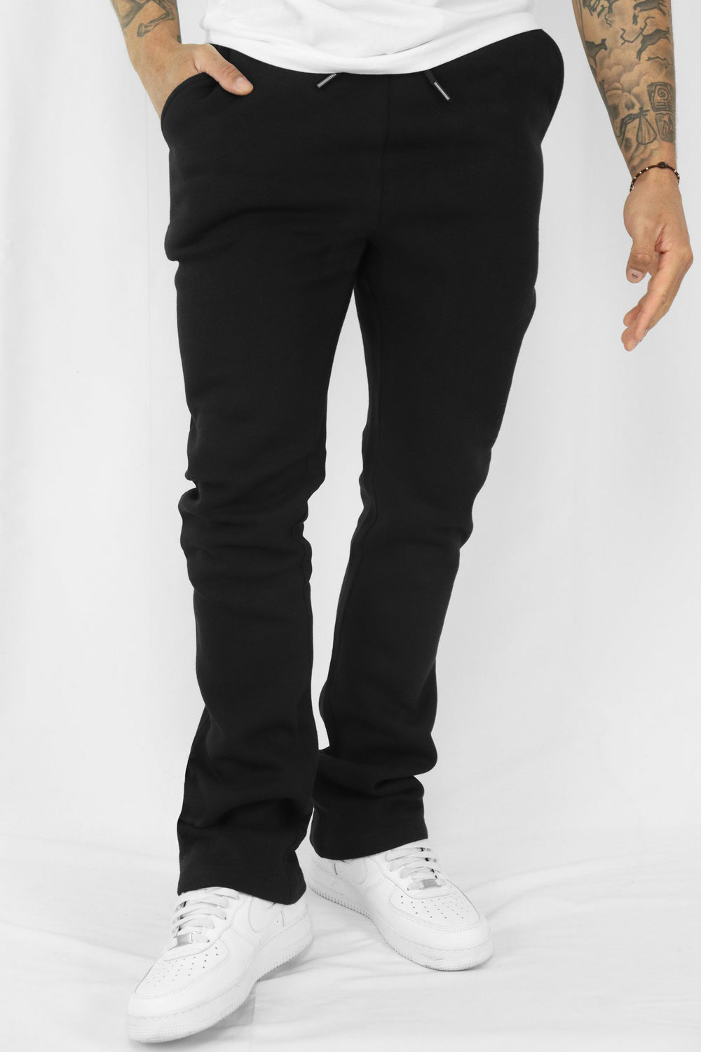 Like That Fleece Stacked Fit Pant (Black) (M5690B)