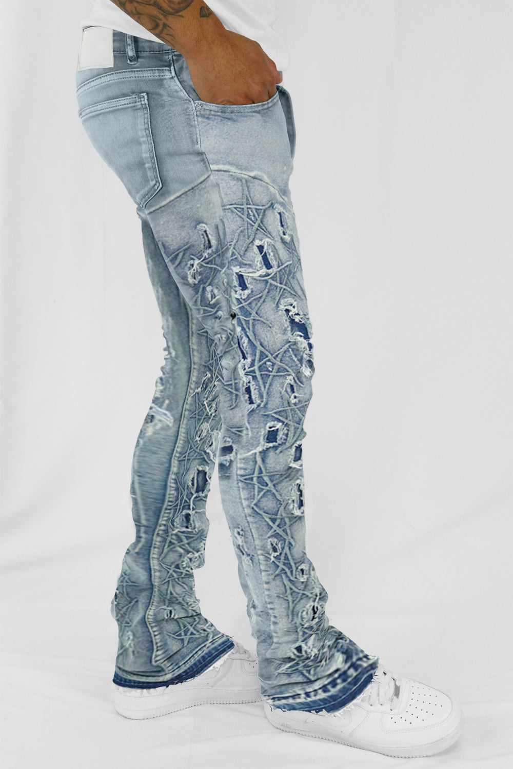 Stars On The Stacked Denim (Blue Wash)