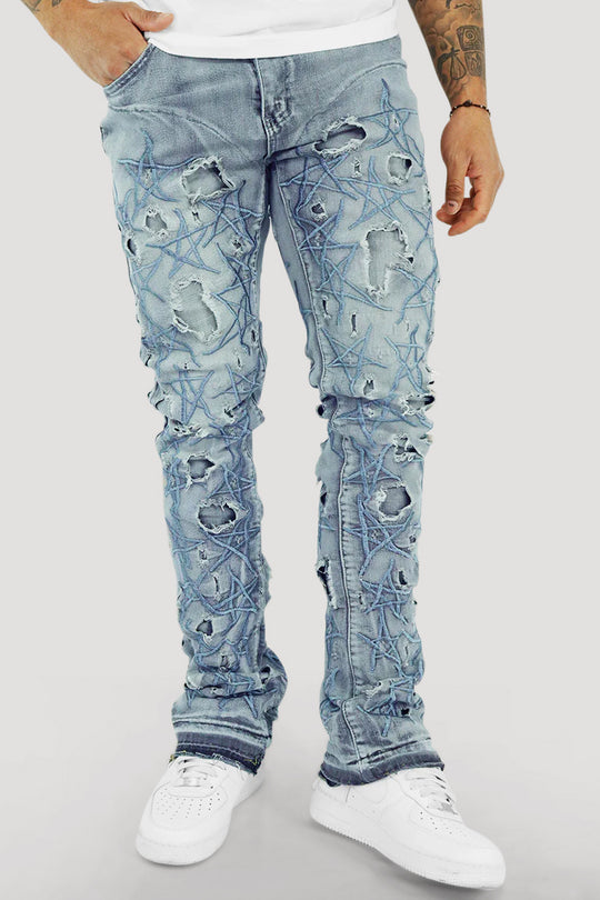 Stars On The Stacked Denim (Blue Wash)