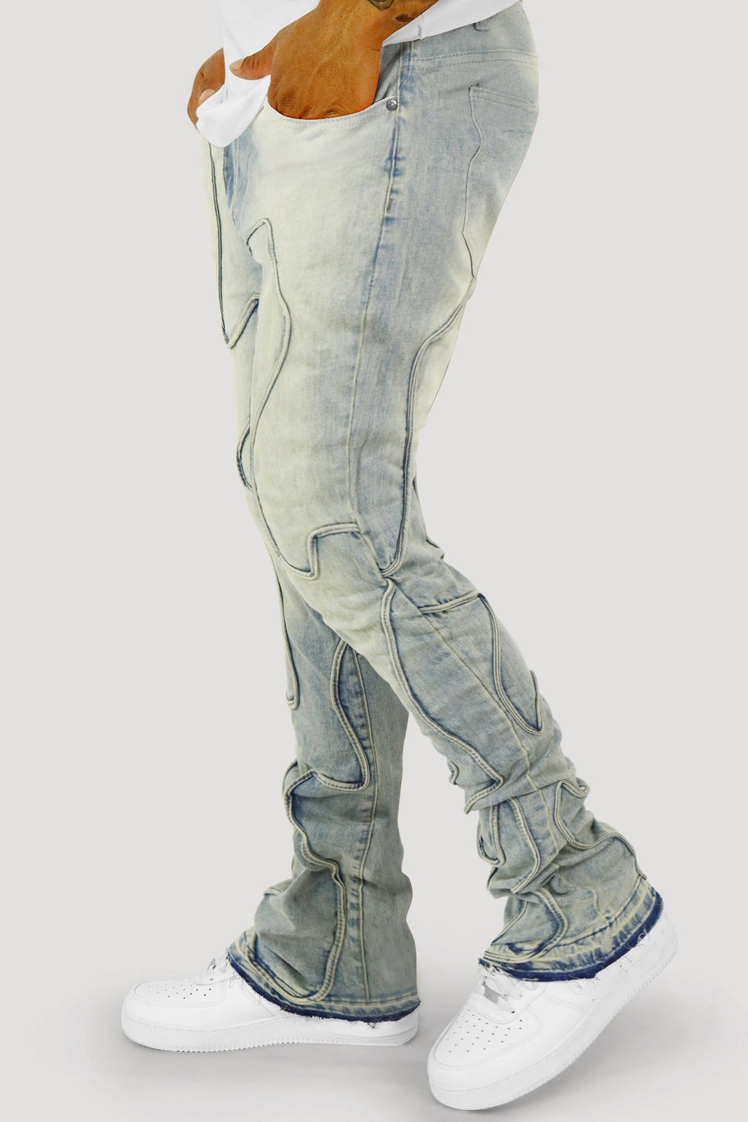 Wave Fade Stacked Denim (Blue Wash) (M8329D) - Zamage