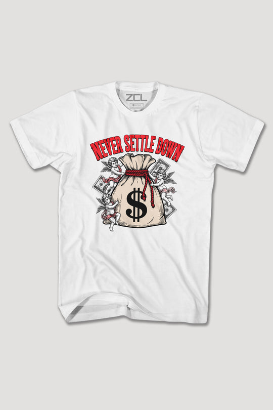 NEVER SETTLE DOWN TEE