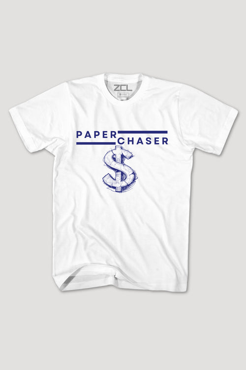Paper Chaser Tee (Navy Logo) - Zamage