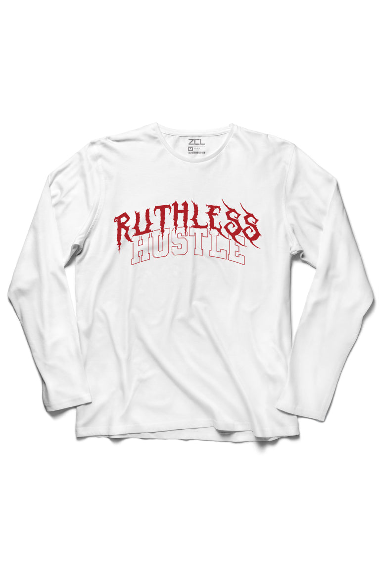 Ruthless Hustle Long Sleeve Tee (Red Logo)
