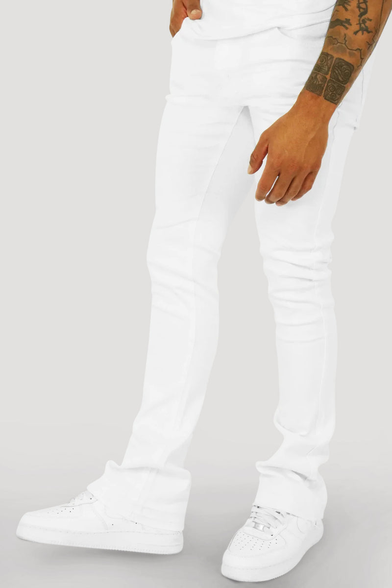 Vortex Stash Pocket Stacked Denim (White) - Zamage
