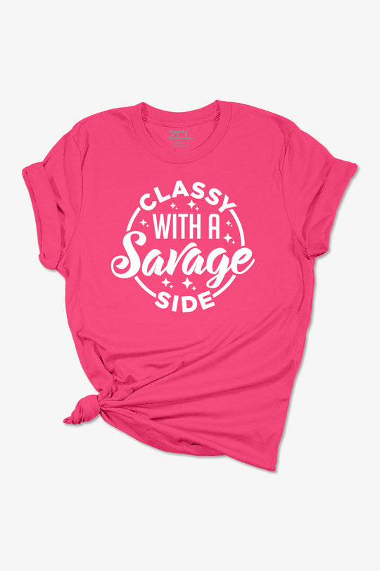 Classy With A Savage Side Women's Tee (White Logo)