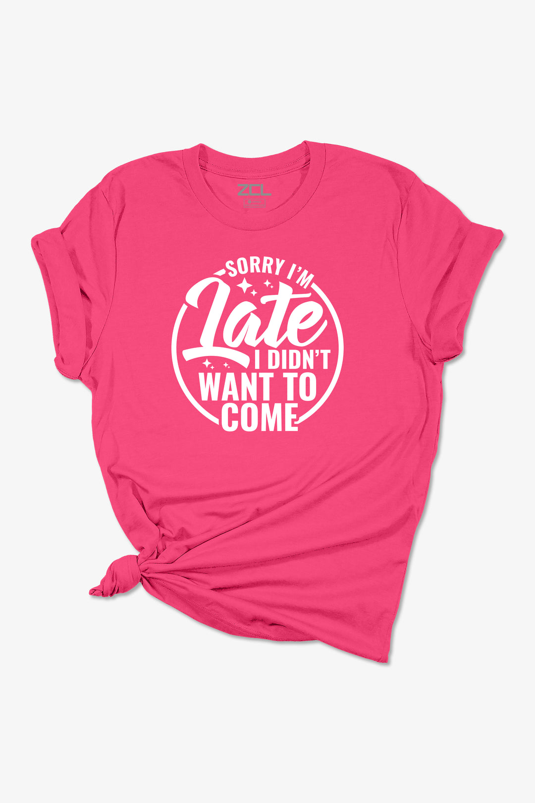 Sorry I'm Late Dames T-shirt (Wit Logo)