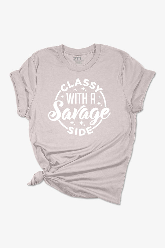 Classy With A Savage Side Women's Tee (White Logo)