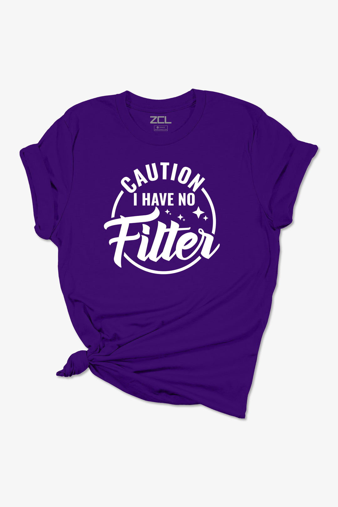 Caution I Have No Filter Women's Tee (White Logo)