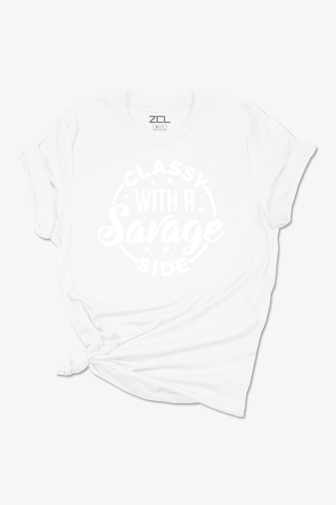 Classy With A Savage Side Dames T-shirt (Wit Logo)