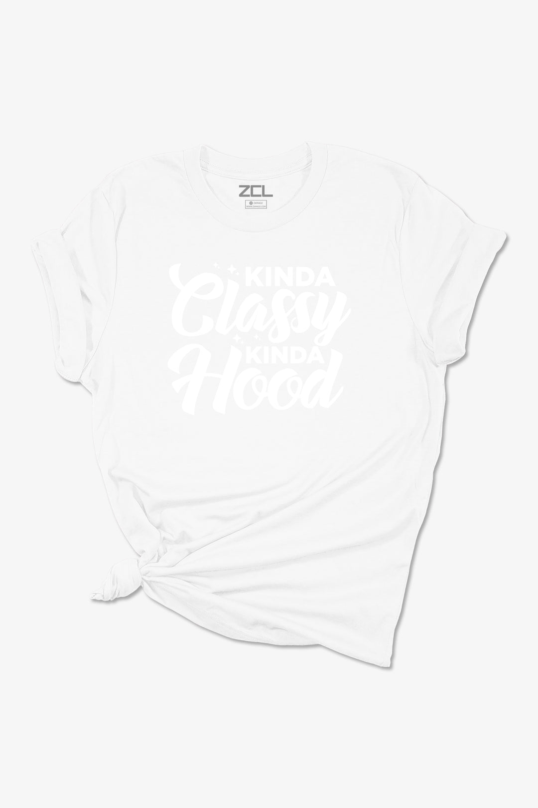 Kinda Classy Kinda Hood Dames T-shirt (Wit Logo)