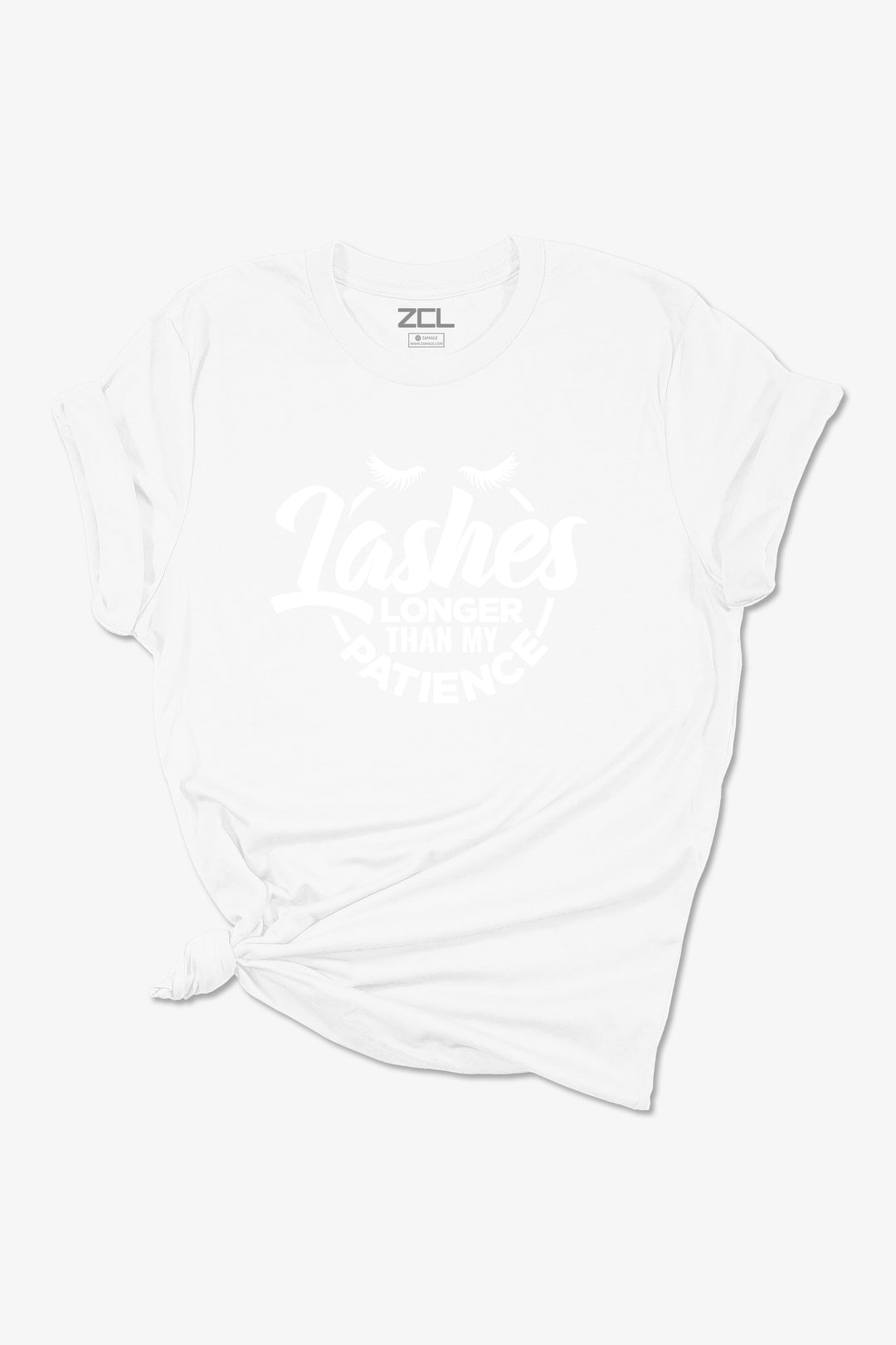 Lashes Longer Than My Patience Women's Tee (White Logo)